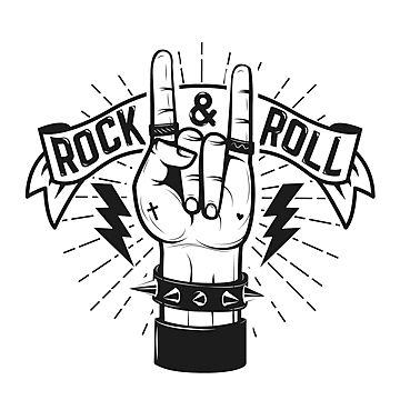 Festa Rock Roll, Rock And Roll Sign, Drawing Rocks, Metal Horns, Rock Star Party, Music Drawings, Music Tattoo, Rock N’roll, Music Design