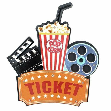 Theatre Party, Hollywood Theater, Village Kids, Movie Room Decor, Led Wall Decor, Movie Reels, Movie Ticket, Movie Decor, Eid Stickers