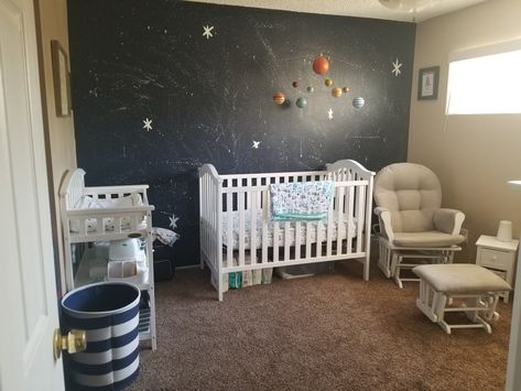 Space galaxy nursery theme for my son🚀 Galaxy Nursery, Round Cribs, Baby Cribs Convertible, Purple Space, Girl Nursery Themes, Crib Canopy, Baby Boy Nursery Decor, Baby Nursery Themes