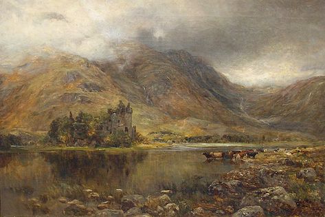 Scottish landscape painting: Kilchurm castle Scottish Landscape Painting, Scottish Painting, Castle Painting, Nostalgia Art, Victorian Paintings, Life Paint, Oil Painting For Sale, Scottish Art, Scottish Landscape