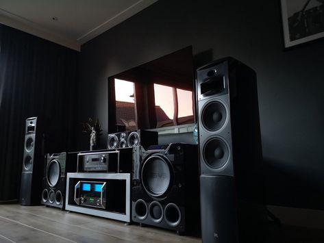 Featured Home Theater System: Nick B. in Grootebroek, Netherlands – SVS Home Theater Speaker System, Home Theater Surround Sound, Home Theater Room Design, Theater Room Design, Center Speaker, Home Cinema Room, Buff Nails, Audio Studio, Hearing Problems