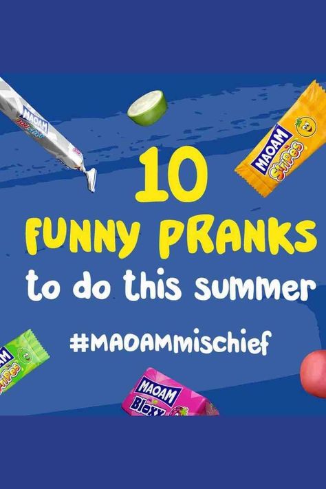 Here are 10 fun summer prank ideas for kids, sibling, friends and adults! These are "nice" and funny pranks - nothing mean! Prank Ideas For Friends At School, Family Pranks Ideas, Prank Ideas For Siblings, Pranks To Do On Your Friends When Sleeping, Pranks For Siblings, Prank Ideas, Pranks To Do On Siblings, Prank Ideas For Friends, Pranks Ideas