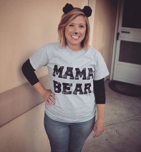 mama bear Halloween DIY Mama Bear Costume Diy, Mama Bear Halloween Costume, Diy Bear Costume Women, Mama Bear Costume, Diy Bear Costume, Adult Bear Costume, Bear Costume Diy, Dare Bears, Baby Bear Costume