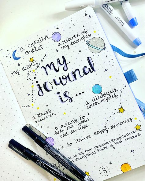 1st Page Of Journal Ideas Aesthetic, Journal Ideas Goals Page, Journal Page Decoration, Aesthetic Journaling Ideas Writing, Space Journal Ideas, Dairy Ideas Notebook Personal, Dairy Planner Ideas 2024, Journal Decoration Ideas Notebooks, Aesthetic Dairy