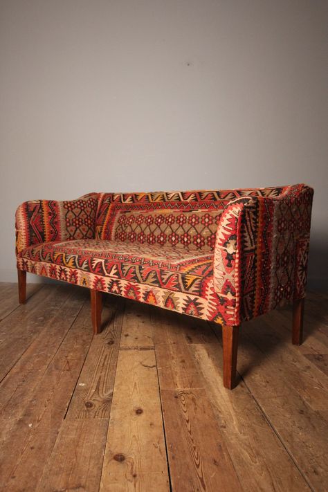 STUNNING 19TH C KILIM SOFA Big Comfy Chair, Antique Sofas, William James, Antique Sofa, Antiques For Sale, Comfy Chairs, Antique Photos, Home Maintenance, Limited Editions