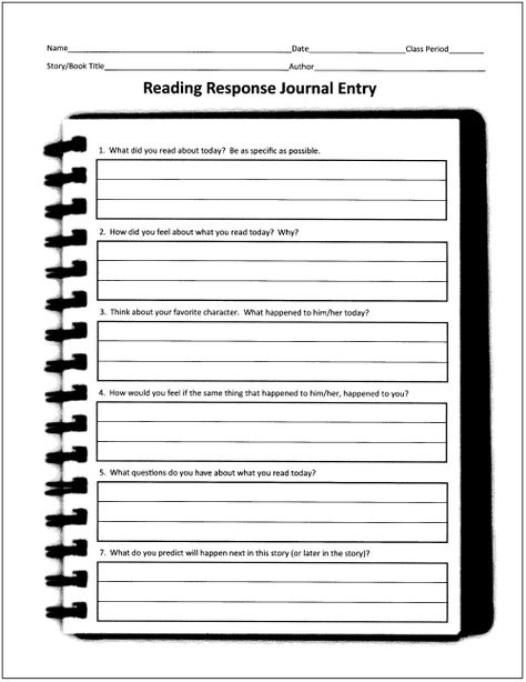 Daily Reading Response Journal Reading Reflection Journal, Reading Reflection Questions, Reading Response Journals 2nd Grade, Nonfiction Response Sheet, Reader Response Journals, Free Graphic Organizers, Reading Analysis, Reading Response Journals, Reader Response