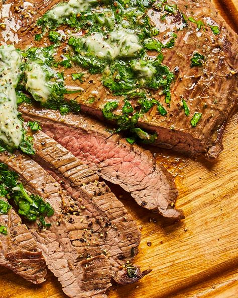 London Broil Recipe (Oven Method) | Kitchn London Broil Recipes, Steak Dishes, London Broil, Garlic Herb Butter, Romantic Meals, Romantic Dinner Recipes, Lunch Bowl, Valentines Food, Everyday Meals