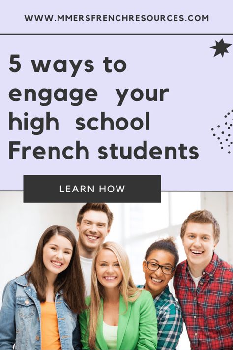 Need some easy ways to engage your French students?  One of the best ways I have found to get my students engaged and excited about learning is to add movement. There are so many ways French Verb Conjugation, Poems For Students, French Speaking Activities, Teaching Verbs, High School Teaching Ideas, Cooperative Learning Activities, High School French, School Core, High School Teaching