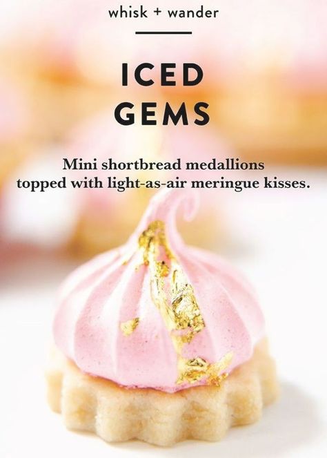 Iced Gems, Meringue Desserts, Meringue Kisses, Creative Recipes, Spring Cookies, Fine Dining Recipes, Meringue Cookies, Creative Cookies, Shortbread Cookies