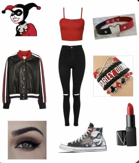 Harley Quinn Outfit Ideas, Original Harley Quinn, Harley Quinn Outfit, Harley Quinn Disfraz, Descendants Clothes, Harley Baby, Harley Quinn Halloween Costume, Die Quotes, Harley Quinn Halloween