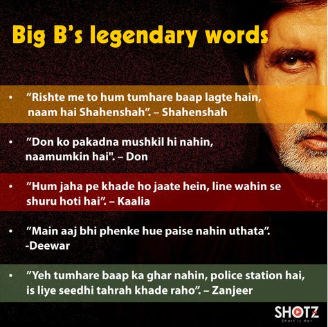 Amitabh Bachchan and his famous dialogues Amitabh Bachchan Quotes, Best Movie Dialogues, Famous Dialogues, Movie Dialogues, Calligraphy Alphabet, Amitabh Bachchan, Special Quotes, Aesthetic Words, Good Thoughts Quotes