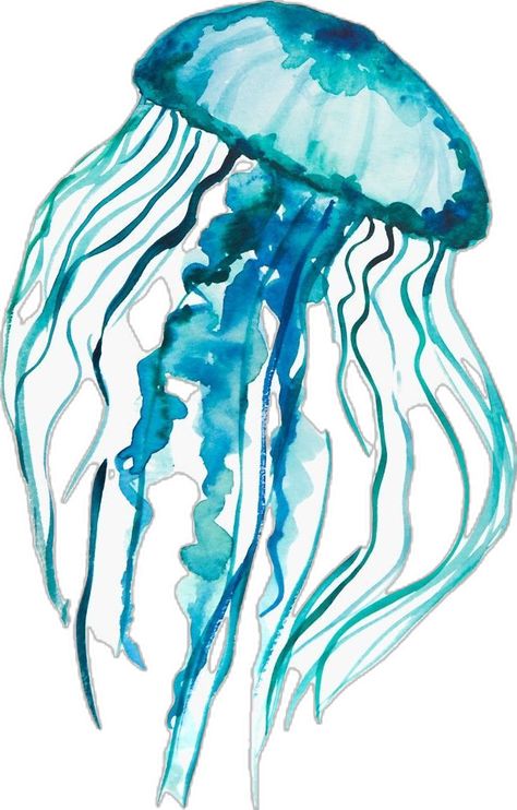 Cute Things To Paint Watercolor, Things To Draw With Watercolor Pencils, Sand Dollar Watercolor, Sharpie Watercolor Art, Easy Watercolor Painting For Beginners, Watercolour Sea Animals, Waterpaint Ideas Aesthetic, Simple Easy Watercolor Paintings, Jelly Fish Water Colour Painting