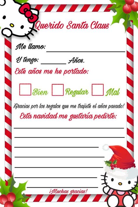 Carta A Santa Claus, Santa Claus, Reno, Christmas Cards, Hello Kitty, Kitty, Iphone, Halloween, Christmas