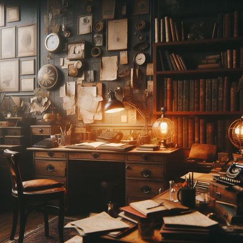 Amidst the stacks of books and dimly lit corners, there lies a sense of peace and inspiration 📚 Image made by AI #ai #moody #library #study #studyinspo #aiinterior #aiart #aiartcommunity Academia Desk, Moody Library, Dark Academia Desk, Stacks Of Books, Library Study, Teacher Desk, Studying Inspo, Stack Of Books, Dark Academia