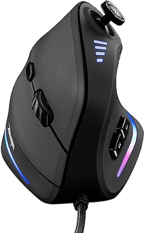 TRELC Gaming Mouse with 5 D Rocker, Ergonomic Mouse with 10000 DPI/11 Programmable Buttons, RGB Vertical Gaming Mice Wired for PC/Laptop/E-Sports/Gamer (Black) Black Video, Account Balance, Gadgets Technology, Keyboard Keys, Gaming Mice, Laptop Mouse, Sensors Technology, E Sports, Video Game Accessories