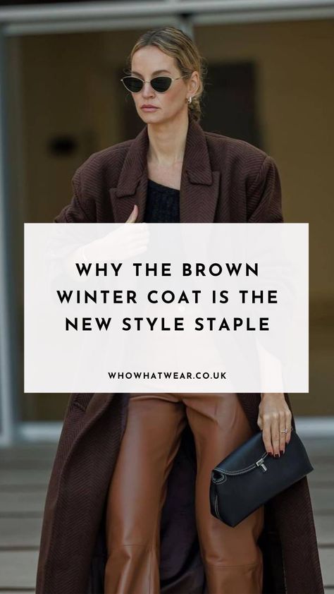 How To Style A Brown Trench Coat, Brown Wool Trench Coat, Long Brown Trench Coat Outfit, Dark Brown Wool Coat, Dark Brown Wool Coat Outfit, Dark Brown Coat Outfit Winter, Chocolate Coat Outfit, Winter Brown Outfit, Brown Coat Outfit Winter