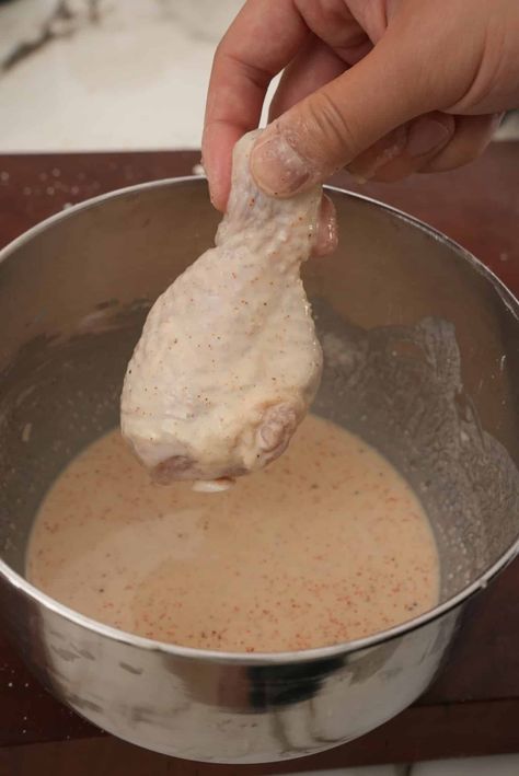 Easy Fried Chicken - CJ Eats Recipes Fried Chicken With Flour, Wet Batter, Cj Eats, Fried Chicken Batter, Undercooked Chicken, Easy Fried Chicken, Chicken Batter, Chicken Recipes Video, Batter Recipe