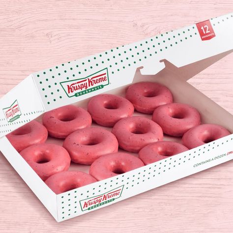 Rhode Strawberry, Strawberry Glazed Donut, Krispy Kreme Glazed Donut, Photography Practice, Krispy Kreme Donuts, Rhode Skin, Aesthetic Foods, Krispy Kreme Doughnut, Strawberry Girl