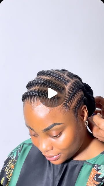 Braids, fauxloc , cornrows, stitch braids. on Instagram: "What a beauty and perfection 😍,!! Hair, skin and satisfaction 😍, she literally looks like a virtuous woman who has been bath with God Grace in  those braids 😩❤️💯.
.
.
.
.
#cornrowbraids #braider #protectivestyles #neatbraids #beatbraids #ghanabraids #neatbraids #stitchbraids #braidsghana #braidsinghana #hairstyles #londinbraids #newyork #newyorkbraider #manuelsbeauty_gh" 8 Braids Cornrows, Free Hand Cornrows For Black Hair, 2 Feed In Braids With Weave, Cornrows Stitch Braids, Stitch Braids Cornrows, Big Cornrow Braids, Quick Braid Styles, Goddess Braids Updo, Cornrows Updo