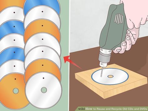 3 Ways to Reuse and Recycle Old CDs and DVDs - wikiHow Dvd Craft, Crafts With Cds, Recycled Cds, Tree Mosaic, Old Cd, Old Cds, Reuse And Recycle, Cd Crafts, Stained Glass Birds