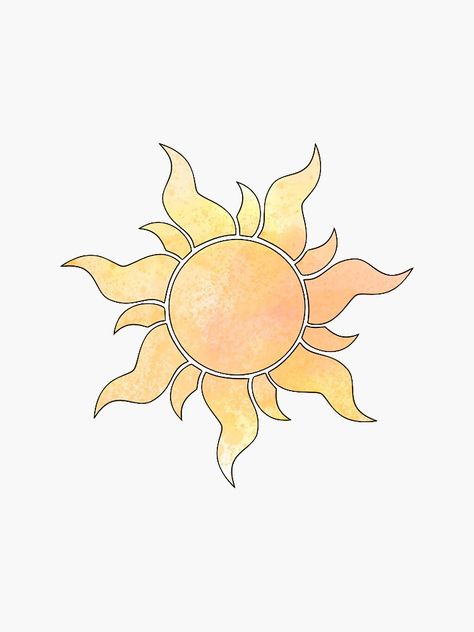 Sun Cartoon Aesthetic, Sun Drawings Easy, Tangled Sun And Moon, Sun Drawings Aesthetic, Sun Designs Drawing, Cute Sun Painting, Pretty Sun Drawing, Sun Painting Aesthetic, Drawing A Sun