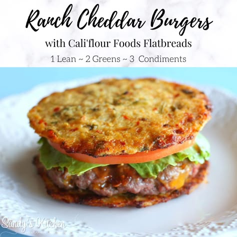 Medifast Recipes, Optavia Meals, Sandwich Thins, Juicy Hamburgers, Lean Protein Meals, Lean Green Meals, Cheddar Burger, Optavia Lean And Green, Green Meals