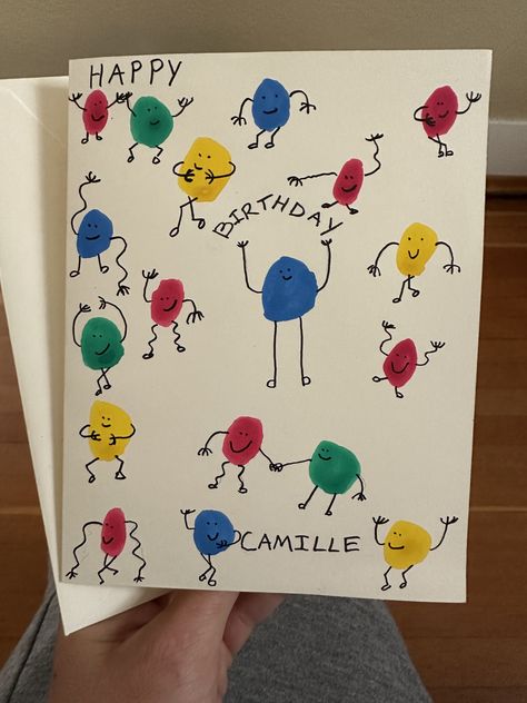 Birthday Card Made By Kids, Preschool Birthday Cards To Make, Diy Teacher Birthday Card, Daycare Scrapbook Ideas, Diy Birthday Cards Kids, Birthday Cards From Toddlers, Diy Kids Birthday Cards, Toddler Birthday Card Craft, Birthday Card From Toddler