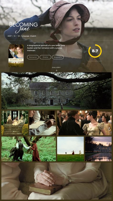 Movie Recommendations Poster, Film Recommendations List, Comfort Movies List, Cottagecore Movies, Series Recommendation, Movies Recommendations, Movie Recs, Comfort Movie, Jane Austen Movies