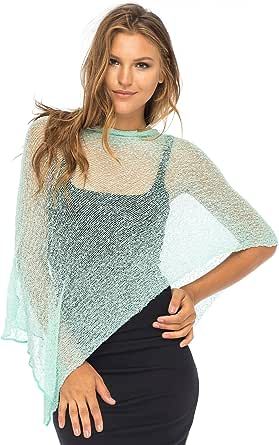 -40% Polyester, 30% Cotton, 30% Acrylic -Pull On closure -Hand Wash Only -Sexy and sheer, this hunter green lightweight shrug poncho sweater tops your look effortlessly with a knitted loose pullover design and effortless drape Sweater Over Dress, Sheer Poncho, Cropped Shrug, Loose Pullover Sweater, Loungewear Dresses, Sweater Tops, Poncho Tops, Cozy Knit Sweater, Loose Pullover