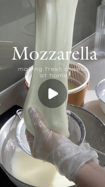 Vy Khue on Instagram: "I finally succeeded in making Mozzarella cheese at home. I wasted 2 liters of pasteurized fresh milk and 1 liter of raw fresh milk to understand why. I was quite stubborn in trying to use pasteurized milk from the supermarket to make this, even though I did use rennet. The first time I tried fresh milk, it had rennet but it still failed because I measured the temperature incorrectly. Is Mozzarell cheap where you live? Where I live, it's cheaper to make because it's quick and standard, but when I made it myself, I learned the process and part of the reason why rennet is used when making cheese, it's really special. I'm still researching how to make fresh, soft, and delicious cheese to use in salads. Soft and fresh.  I dissolved 1.5 rennet tablets in 20 grams of filter How To Make Fresh Mozzarella, Make Your Own Mozzarella Cheese, How To Make Fresh Mozzarella At Home, How To Make Mozzarella, Making Mozzarella Cheese At Home, How To Make Mozzarella Cheese, Home Made Mozzarella Cheese, Making Mozzarella Cheese, Home Made Cheese