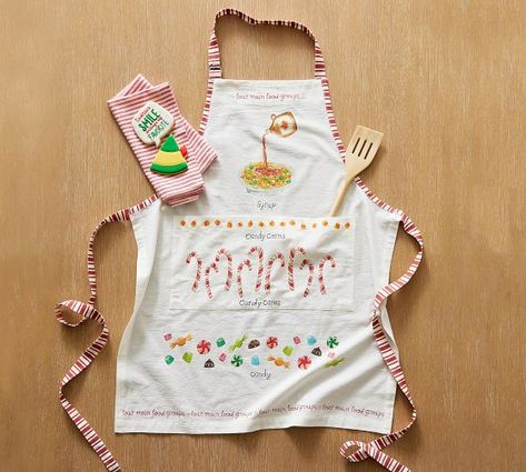 Elf | Pottery Barn Christmas Pottery Barn, Elf Apron, Elf Food Groups, Elf Food, Christmas Dinner Set, Cozy Mugs, Barn Christmas, Pottery Barn Christmas, Christmas Apron