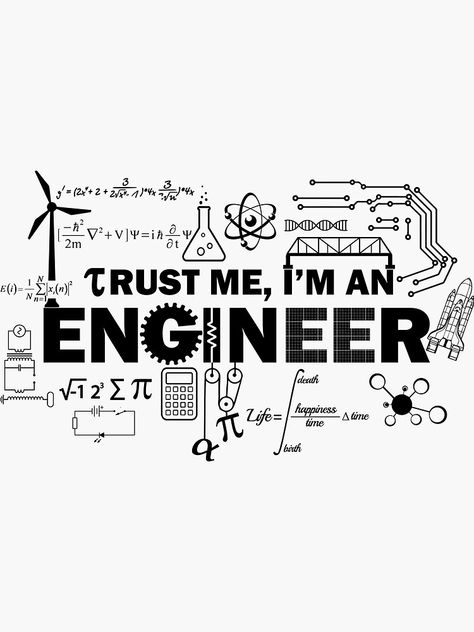 "Trust Me I'm An Engineer" Sticker by lolotees #Aff , #Aff, #Engineer, #Trust, #lolotees, #Sticker Engineering Wall Art, Engineer Art Drawing, Black Female Engineer Aesthetic, Cse Engineering Wallpaper, Engeenering Wallpaper, Engineers Wallpaper, Engeenering Aesthetic, Electrical Engineering Wallpaper, Mechanical Engineering Wallpaper