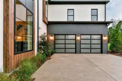 Black glass sliding door