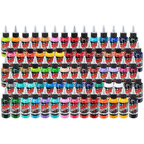 MOM'S Tattoo Ink - 70 Bottle Super Color Kit (1/2 Oz.) >>> Read more at the image link. (This is an affiliate link) #TattooSupplies Tattooing Machines, Tattoo Oil, Oz Tattoo, Tattoo Ink Colors, Tattoo Ink Sets, Tattoo Machine Kits, Tattoo Cream, Floral Tattoo Sleeve, Tattoo Machines