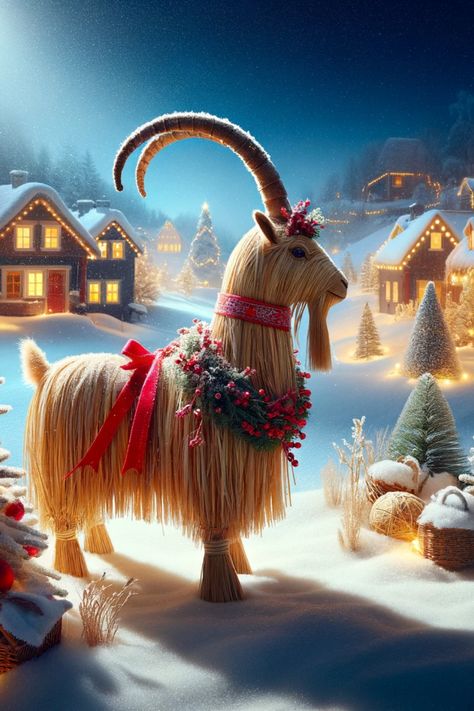 Step into a winter wonderland with our latest blog post: "Echoes of Yuletide: Unraveling the Mystique of the Yule Goat." 🌨️🌠 Explore the enchanting history and mythology behind this beloved symbol of Christmas in Northern Europe. From Thor's legendary chariot to the festive streets of Gävle, learn how the Yule Goat has pranced through history to the present day. Yule Pictures, Yule Animals, Yuletide Aesthetic, Yule Images, Yule Illustration, Yule Symbols, Yule 2023, Yule 2024, Yule Art