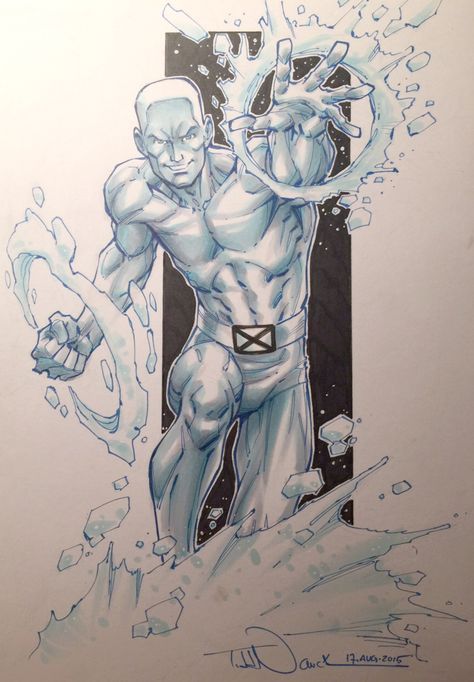 Iceman by Todd Nauck Iceman Xmen, Todd Nauck, Xmen Art, X Men Evolution, Comic Book Art, Cartoon Sketches, Marvel Comic Universe, Marvel Comic Character, Silver Surfer