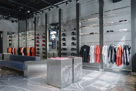 Clothing Store Displays, Japanese Joinery, Retail Concepts, Lighting Logo, Terrazzo Flooring, Display Furniture, Retail Store Design, Retail Design Blog, Retail Space