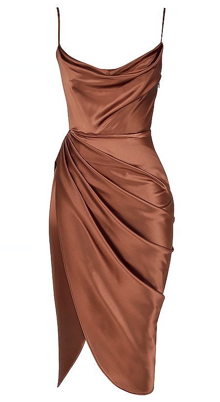 Elegant Cowl Neck Dress, Satin Dinner Dresses, Pirahan Majlesi, Silk Dinner Dress, Foto Pov, Elegant Dinner Outfit, Silk Bodycon Dress, Cute Simple Dresses, Different Types Of Dresses