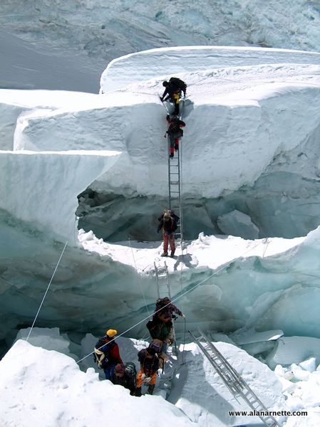 Khumbu Icefall Ladders – The Blog on alanarnette.com Mount Everest Summit, Climbing Training, Mount Everest Base Camp, National Geographic Expeditions, Climbing Everest, Rock Climbing Gear, Nepal Travel, Bungee Jumping, Rock Climbers