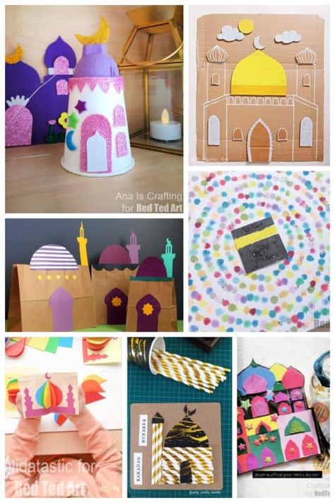 Mosque Crafts & Activities for Kids - Red Ted Art - Kids Crafts Hajj 2024, Mosque Building, Multicultural Night, Eid Gift Bags, Eid Celebrations, Cow Craft, Kids Party Crafts, Red Ted Art, Eid Adha