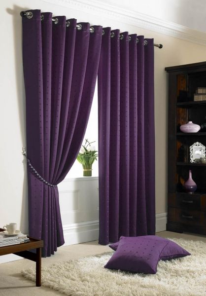 Madison Eyelet Lined Curtains Plum Curtains, Purple Curtains, Purple Bedroom, Plain Curtains, Curtains Living, Custom Drapes, Thermal Curtains, Pencil Pleat, Pleated Curtains