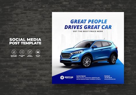 Rent Poster, Car Selling, Vector Banner, Social Media Design Inspiration, Sell Car, Banner Vector, Car Posters, Social Media Banner, Rent A Car