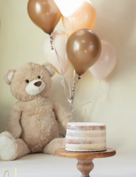 Teddy Bear Theme Cake Smash, Beary First Birthday Party Favors, Beary First Birthday Dessert Table, Teddy Bear Cake Smash Photo Shoot, Neutral One Year Birthday, Beary First Birthday Photoshoot, Teddy Bear Smash Cake, First Birthday Bear Theme, Teddy Bear Cake Smash