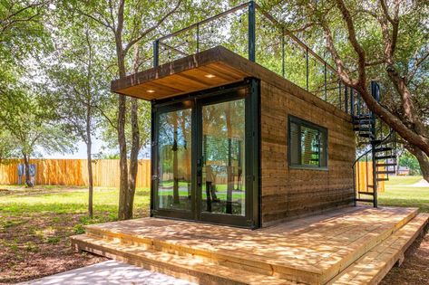 The Crow's Nest | CargoHome | Nationwide Cargo Home, Cheap Tiny House, Roof Extension, Tiny House Trailer, Tiny House Listings, House Search, Prefabricated Houses, Rooftop Deck, Container Home