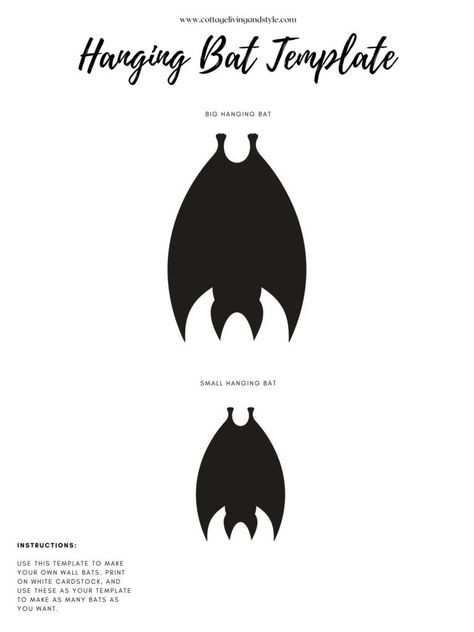 Halloween Decorations Diy Paper, Diy Paper Bats, Halloween Bats Crafts, Bat Printable, Easy Halloween Decor, Paper Bats, Halloween Decorations Diy, Bat Template, Bat Craft