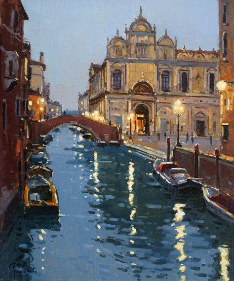 Italy Watercolor Paintings, Living In The Uk, Oil Painting Nature, Large Canvas Painting, Italy Landscape, Italy Painting, Fancy Art, Landscape Art Painting, Aesthetic Photography Nature