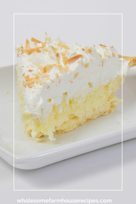 "This homemade coconut cream pie has been a staple in our house for over fifty years. Featuring a rich and velvety coconut filling, a perfectly crispy homemade pie crust, generous mounds of sweet whipped cream, and a sprinkle of toasted coconut, this dessert is sure to impress! I first made this pie when I was thirteen and cooked in a local diner. I made at least 20 pies a week and they are still tried and true recipes that we make yet to this day.  " Homemade Coconut Cream Pie, Homemade Coconut Cream, Panera Recipes, Fried Chicken Recipe Southern, Ritz Cracker Recipes, Coconut Filling, Coconut Cream Pie Recipes, Southern Cake, Sweet Whipped Cream