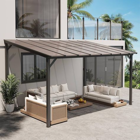 Amazon.com : VONZOY 10' x 10' Gazebo, Large Hardtop Wall Mounted Lean to Gazebo for Patio, Aluminum Pergola Awnings for Decks, Patio, Backyard, Porch : Patio, Lawn & Garden Awnings For Decks, Lean To Gazebo, Aluminum Awnings, Outdoor Gazebo, Leisure Space, Hardtop Gazebo, Aluminum Pergola, Gazebo Pergola, Outdoor Gazebos