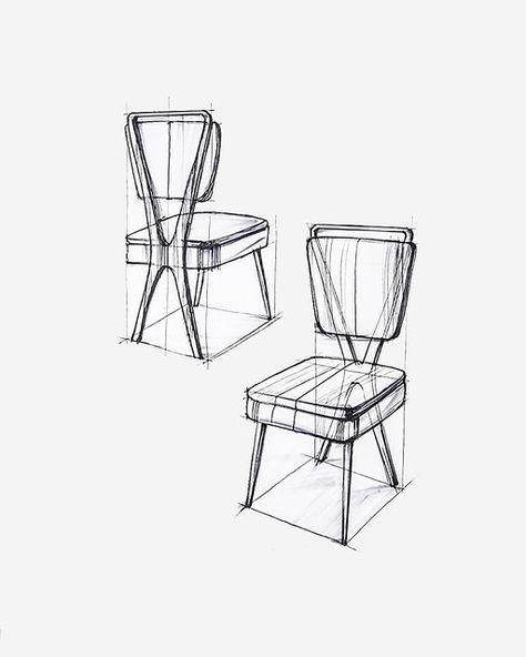 Chair Sketch Design, Chair Drawing Sketches, Chair Design Sketch, Object Sketches, Chair Sketches, Chairs Drawing, Industrial Sketching, Industrial Design Drawing, Furniture Sketches