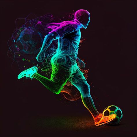 Free Neon Football Player Image Neon Football, Free Photoshop Text, Football Background, Logo Foto, Kids Drawstring, Golden Number, Cute Football Players, Soccer Art, Football Players Images